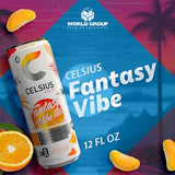 CELSIUS Sparkling Energy Drink - 12-Pack of 12 fl oz Cans - Variety Pack (Oasis Vibe, Fantasy Vibe, Peach Vibe, Arctic Vibe, Tropical Vibe) - Zero Sugar, Functional Essential Energy by World Group Packing Solutions