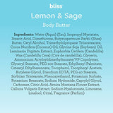 Bliss Body Butter - Lemon and Sage Body Butter - Maximum Moisture Cream - 32 Fl Oz - Body Lotion for Dry Skin - Long-Lasting Moisturizer for Women & Men - Vegan & Cruelty-Free