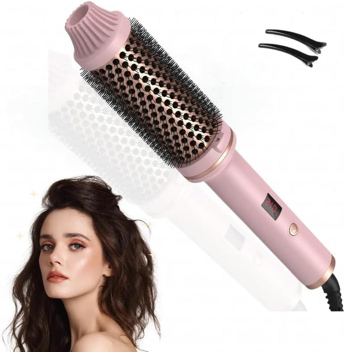 IUI Beauty Thermal Brush, 3-in-1 Pro Negative Ion Two PTC Heaters Thermal Brush, IUI Beauty Perfect Style in 30 Seconds, Snag-Free bristles for a Smooth, Seamless Glide, Up to 410°F (Pink)