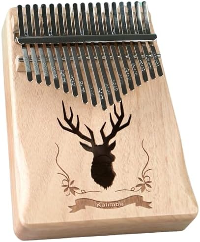 Kalimba Thumb Piano 21Keys Kit Professional Tuned Calimba Portable 17Keys Finger Piano Kit Birthday Festival Gifts For Kids Adults Music Lovers Beginner (Reindeer Varnish Color, 17 Keys)