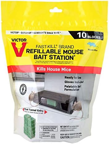 Victor M922 Fast-Kill Brand Ready-to-Use Refillable Mouse Station – 10 Blocks