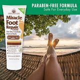 Miracle Foot Repair Cream (8 oz / 3-Pack) Repairs Dry Cracked Heels and Feet, 60% Pure UltraAloe Moisturizes, Softens, and Repairs