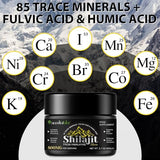 Pure Shilajit Extract - 85+ Trace Minerals & Fulvic Acid - 100% Authentic Resin for Metabolism Boost, Immune System Support, and Anti-Fatigue - Solvent-Free & Chemical-Free