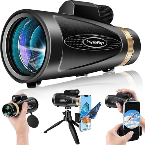 Monocular Telescope 80x100 HD Monoculars for Adults with Tripod & Phone Adapter, Monoculars for Bird Watching Stargazing Camping Hiking Hunting Wildlife Travel