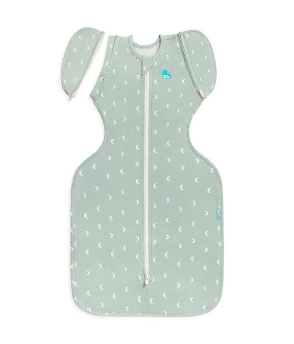 Love to Dream Swaddle Up Transition Bag Original, Arms Up Position, Light and Ultra Breathable Cotton - Sleep Bag - 1.0 TOG - (20-24°C) Ideal for Moderate Temps (Moon Olive, Large, 8.5–11kg)