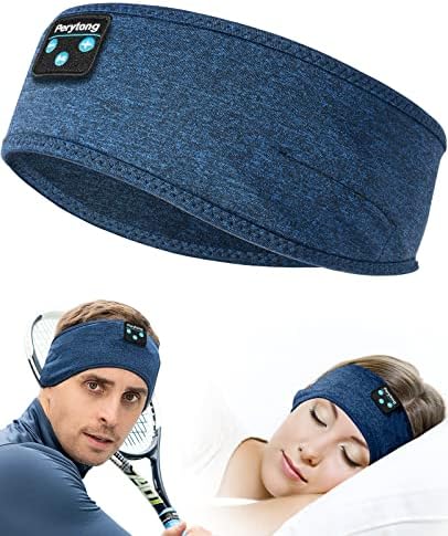 Perytong Sleep Bluetooth Headphones Headband, Sleep Headphones for Side Sleepers, Comfortable Sleeping Headband with Thin Wireless Earphones Microphone Handsfree Ideas for Women Men, PES01