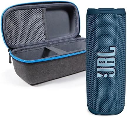 JBL Flip 6 (Blue) + Bundle with divvi! Protective Hardshell Case
