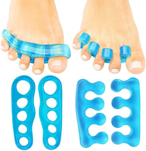 VIVEsole Toe Separators for Men & Women Medium (2 Pairs) - Silicone Gel Spreaders - Therapeutic Spa Stretchers for Plantar Fasciitis, Bunions, Overlapping Hammer Toe Spacers - Metatarsal Yoga Cushion
