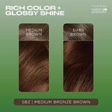 Clairol Natural Instincts Demi-Permanent Hair Dye, 5BZ Medium Bronze Brown Hair Color, Pack of 3