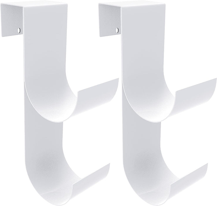 codree 2 PCS Pool Fence Hooks for Pool Equipment, White Heavy Duty Fence Hooks for Pool Poles, Slipe-on Fence Hanger for Pool Hose Pool Skimmer, Fit 3/4 Inch to 1-1/4 inch Railing