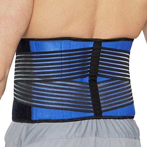 NeoTech Care Neoprene Back Brace for Optimal Support and Pain Relief - Adjustable Compression Belt for Lumbar Stability - Comfortable and Breathable Lower Back Support (Blue, Size XL)