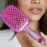 FHI HEAT UNbrush Wet & Dry Vented Detangling Hair Brush, Rose Quartz Pink