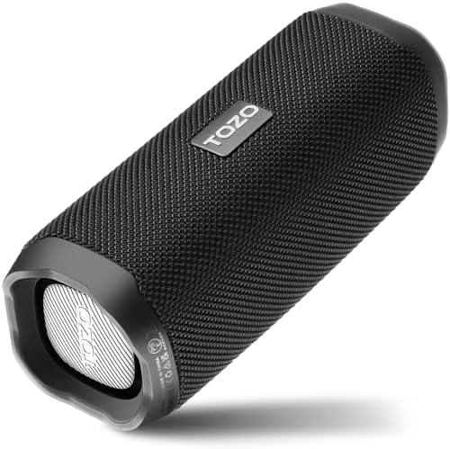 TOZO PA2 Bluetooth Speaker with Dual Drivers & Dual Bass Diaphragms, Deep Bass Loud Stereo Sound, IPX8 Waterproof, 25H Playtime (Renewed)