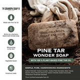 The Grandpa Soap Company Pine Tar Bar Soap for Men- Made With 100% Plant-Based Pine Tar Oil, 3 in 1 Cleanser Deodorizer and Moisturizer, Dermatologist Tested, Safe for Sensitive Skin, 3.25 Oz, 6 Pack