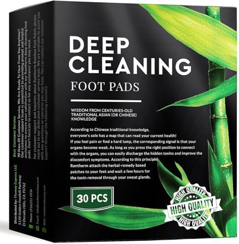 Premium Deep Cleansing Foot Pads, Bamboo Foot Pads, Ginger Foot Pads 30 Packs (30 PC), Black