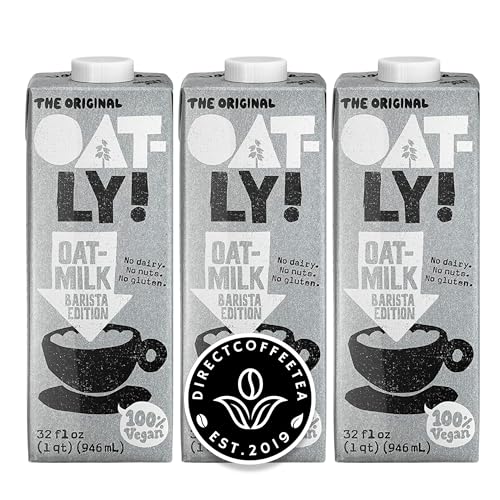 Direct Coffee Tea Est 2019 Oat Milk Value Bundle – Barista Edition, 3-Pack Non-Dairy Creamer for Coffee, Vegan, Dairy-Free & Gluten-Free, Includes Brand Sticker