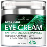 REMEDIAL PAX Eye Cream for Dark Circles and Puffiness, Bags Under Eyes Treatment, Anti-Aging Collagen Eye Cream for Wrinkles, Day & Night Caffeine Eye Cream with Niacinamide Dimethicone, Made in USA