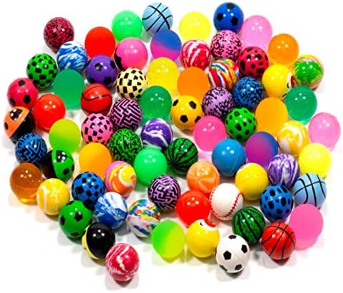 50 Pieces Assorted Colorful Bouncy Balls Bulk Mixed Pattern High Bouncing Balls for Kids Party Favors, Prizes, Birthdays Gift (28 mm)