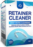 Retainer & Denture Cleaner Tablets - 4 Months Supply (120 pcs) Dental Retainers for Aligner - Mouth & Night Guards - False Teeth Whitening - Removes Odor & Plaque (120 Pcs)