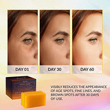 VALITIC 2 Pack Kojic Acid Vitamin C & Retinol Soap Bars for Dark Spot & A Pair Of Black Exfoliating Gloves for Body Scrubs