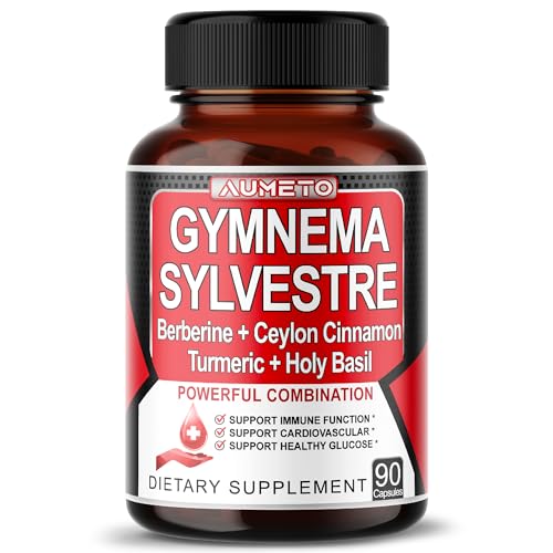 AUMETO Ultra Gymnema Sylvestre Supplements - Enhanced with Berberine Ceylon Cinnamon Holy Basil for Optimal Immunity, Pancreatic & Circulatory Function