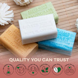 Australian Botanical Soap, Pure Plant Oil Soaps, 6.6 oz. Bars, Goats Milk with Soya Bean Oil, Sea Salt with Ocean Minerals, Lemongrass & Lemon Myrtle, Manuka Honey - 4 Count