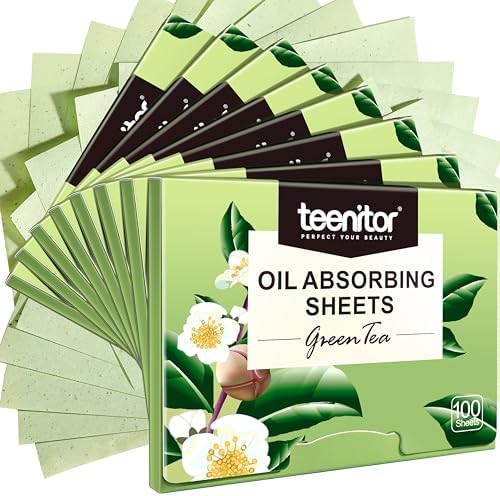Teenitor Oil Blotting Sheets for Face, 800 Sheets Oil Absorbing Sheets for Face, Natural Green Tea Blotting Paper for Oily Skin, Face Oil Sheets for Your Face Oil Wipes for Face, Oil Control Film