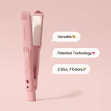 VODANA Professional Softbar Flat Iron - Ceramic Straightener with Patented Silicone Bar, Smooth & Quick Styling, Healthy Hair Solution, Dual Voltage for Worldwide Use (1.5 inch, Milk Tea Rose)