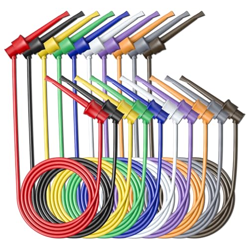Goupchn Test Leads 10PCS Test Hook Clip to Hook Clip Testing Cables Wires Dual IC Hooks Clips for Electronic Testing
