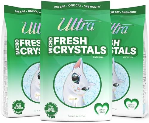 Ultra Fresh Scented Micro Crystals Premium Cat Litter - 99.9% Dust Free, Soft on Paws - 15 Lbs. Total (3pk of 5 Lbs.)