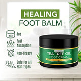 Tea Tree Oil Foot Cream For Dry Cracked Heels Repair - Natural Foot Cream For Dry Cracked Feet, Heel Balm & Foot Moisturizer For Healthy Feet - Athletes Foot Treatment Foot Lotion