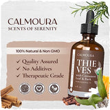 Calmoura Organic Thieves Oil Essential Oil — USDA Certified Therapeutic Grade — (4 oz | 118 ml) — Based on The Tale of Four Thieves — Oil Blend of Clove, Cinnamon, Rosemary Oil, Lemon and Eucalyptus