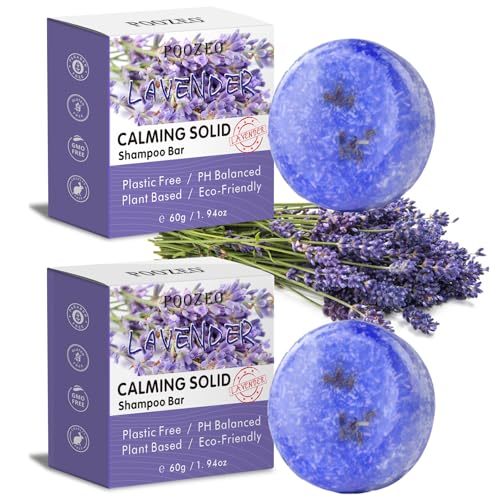 2 Pack Lavender Shampoo Bar,Solid Shampoo Bar And Conditioner Effect Hair Soap,Organic Shampoo Bars For Hair With All Natural Plant Based Essential Oils