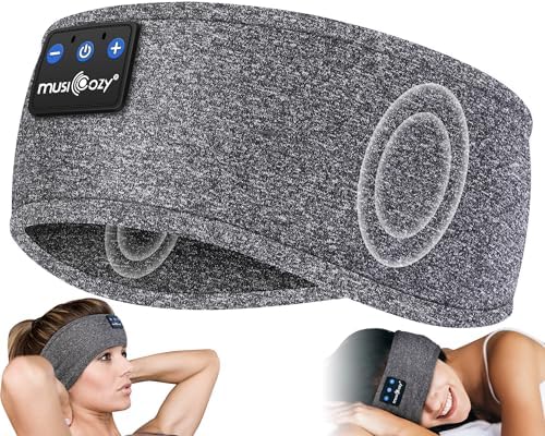 MUSICOZY Sleep Headphones Bluetooth Headband, 14 Hours Playtime Headband Headphones, Sports Sweat Resistant Headphones Headband with Hi-Fi Stereo for Workout Running