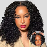 Fynokeh Wear and Go Glueless Wigs Human Hair Pre Plucked Pre Cut 6x4 Hd Lace Closure Wigs Human Hair 20 Inch Kinky Curly Human Hair Wig 250% Density Ready to Wear Glueless Wigs Natural Black