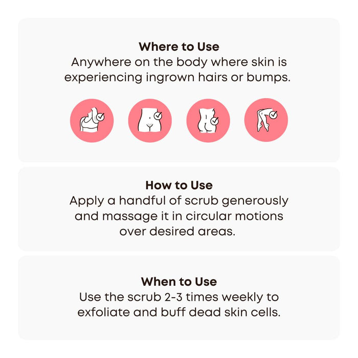 Bushbalm Ingrown Hair Exfoliating Scrub – Pre-Shave Sugar Scrub for Ingrown Hairs, Razor Bumps & Dry Skin – Gently Buffs & Soothes Sensitive Skin - Watermelon Sugar 236ml
