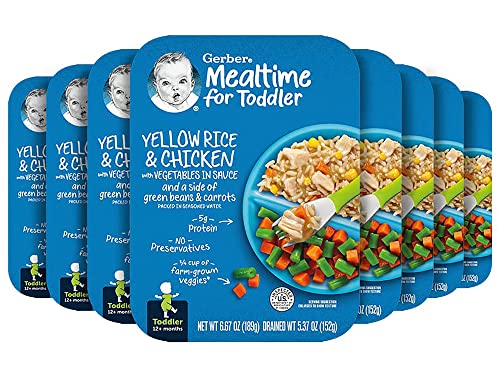 Gerber Graduates Lil Entrees, Yellow Rice with Chicken Vegetables, 6.67 OZ, 8-Pack