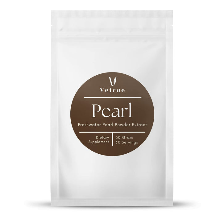 vetrue Pure Pearl Powder | 60 Grams |100% Natural Ingredients from Fresh Water | Non-GMO | Dietary Supplement with Calcium & Amino Acids (30 Servings)