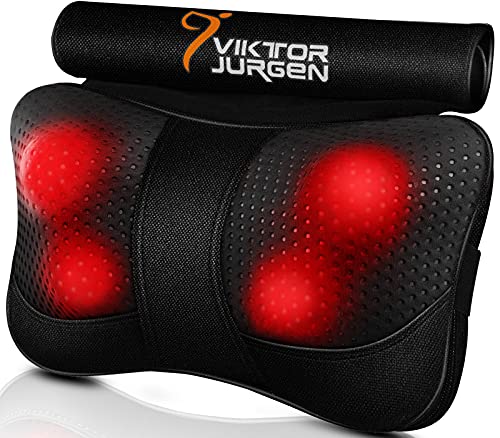 VIKTOR JURGEN Back Massager Kneading for Neck, Shoulder and Foot, Shiatsu Massage Pillow with Heat, Relaxation Gifts for Women/Men/Dad/Mom/Christmas/Mothers Day/Fathers Day/Valentine's Day