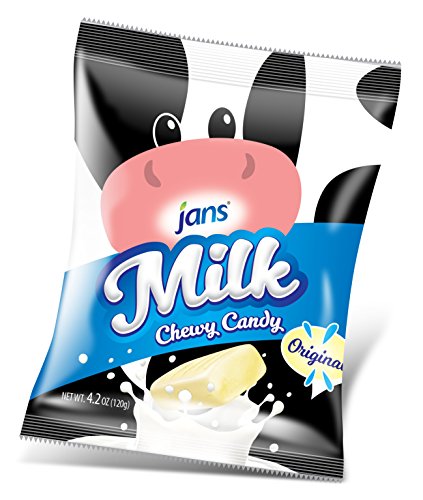 Jans Milk Chewy Candy Original Milk Flavor | Chewy and Non-Sticky Candy | Cholesterol-Free | Fat-Free | Low-Calories | Irresistible Treat for Kids and Adults (Pack of 20)