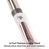 L'ANGE HAIR Le Curl Titanium Curling Wand | Professional Curling Iron for All Hair Types | Clip Free Hair Curler | Best Curling Wand for Relaxed Curls & Beach Waves | Blush 1.25” (32MM)