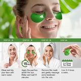 Under Eye Patches for Dark Circles: 30 Pairs Green Tea Eye Gels Pads - Reduce Eye Bags, Wrinkles & Puffy - Skin Treatment Mask Retinol Collagen - Anti Aging & Face Moisturizer For Women (Green Tea)