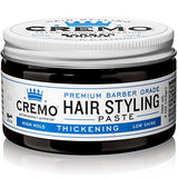 CREMO Premium Barber Grade Hair Styling Thickening Paste, High Hold, Low Shine, 4 Oz