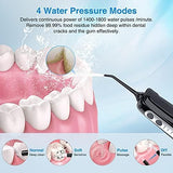 Cordless Water Dental Flosser Teeth Cleaner with Tips Case, INSMART Professional 300ML USB Rechargeable Oral Irrigator for Home and Travel, IPX7 Waterproof 4 Modes Irrigate (BlackBlue)