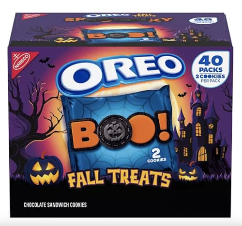 OREO Halloween Fall Treats Orange Creme Sandwich Cookies - 40 packs -1 box