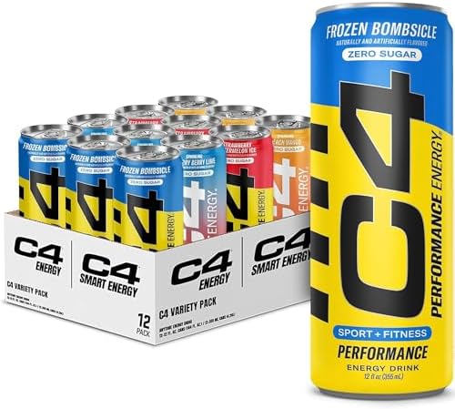 Cellucor C4 Performance & Smart Energy Drink Official Variety Pack | Zero Sugar Carbonated Preworkout Energy | 150+200mg Caffeine with Beta Alanine | 4 Flavors | 12 Fl Oz (12 Pack)