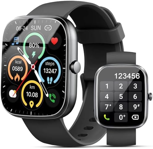 Smart Watch, 1.91" Smartwatch for Men Women (Answer/Make Call), Fitness Tracker with 100+ Sport Modes, IP68 Waterproof, Heart Rate/Sleep Monitor, Spo2, Pedometer, Activity Tracker for Android iOS