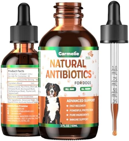 Natural Antibiotics for Dogs - Dog Antibiotics for Infection, Allergy, Itch Relief, Immune Support, Dog and Cat Multivitamin for Pets, Supports Immunity System and Skin Health - 60 ml/2 Fl Oz