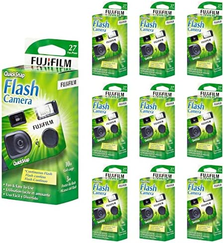 Fujifilm Fujifilm QuickSnap Flash 400 One Time Use 35mm Disposable Camera with Flash, 27 Exposures, 10-Pack