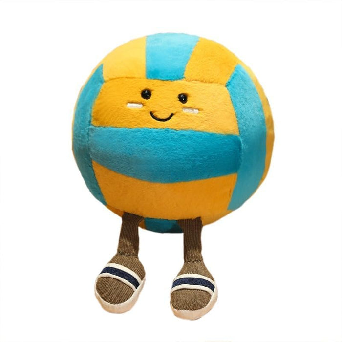 XIYUAN 13.7inch Football Pillow Soft Stuffed Soccer Ball Plush Pillow Baseball Pillow SoftBasketball Pillow - Sport Theme Cushion Stuffed Pillow for Bedroom Decoration Gift (Volleyball Green)